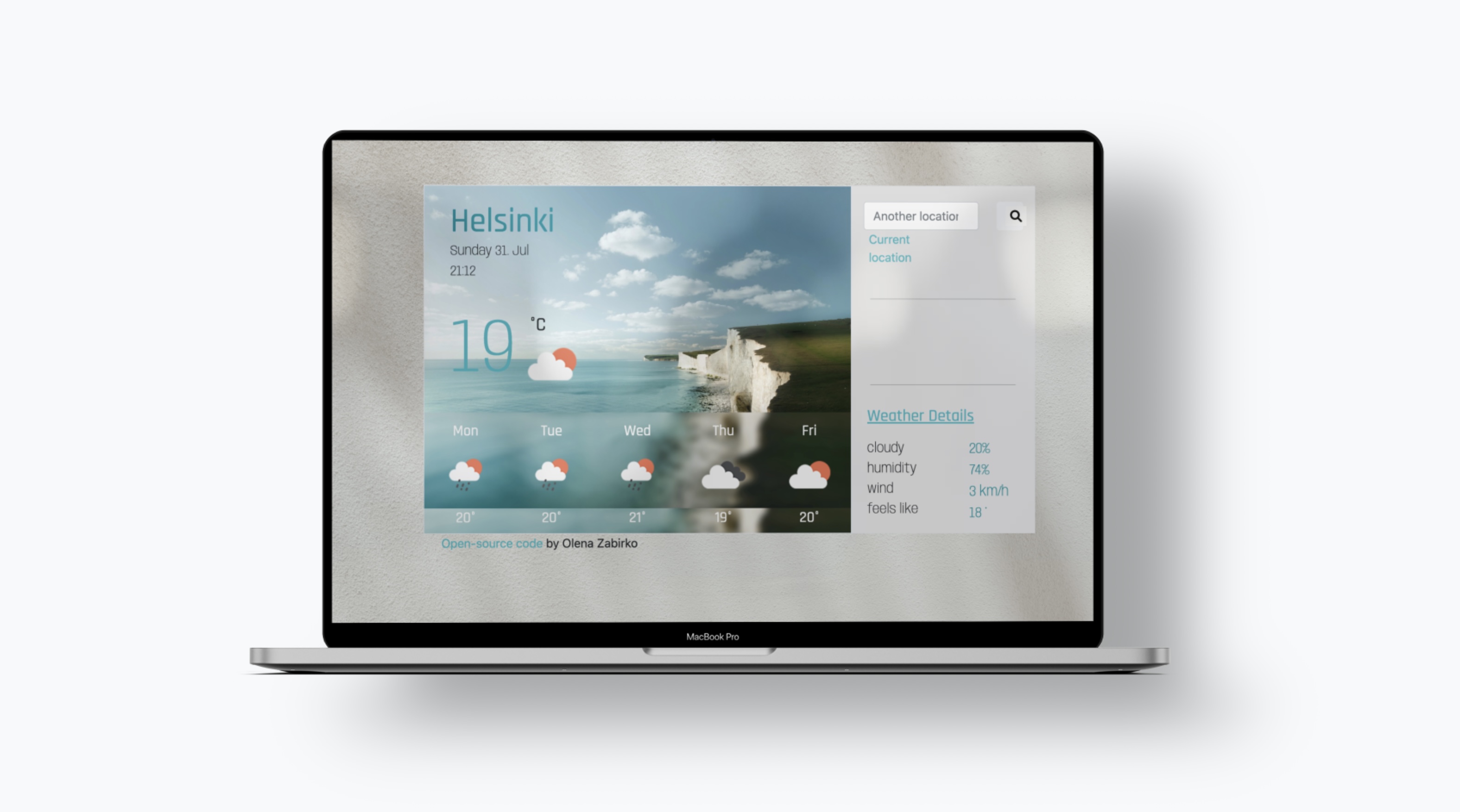 laptop weather app